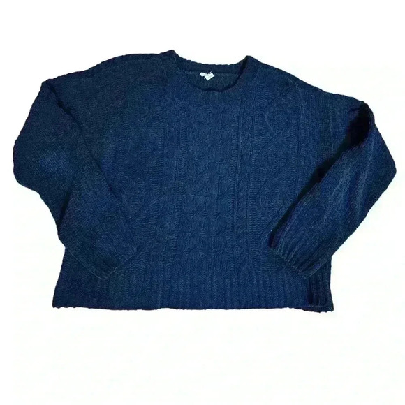 GARAGE KNIT BLUE CROP TOP SWEATER S SMALL - Picture 1 of 3